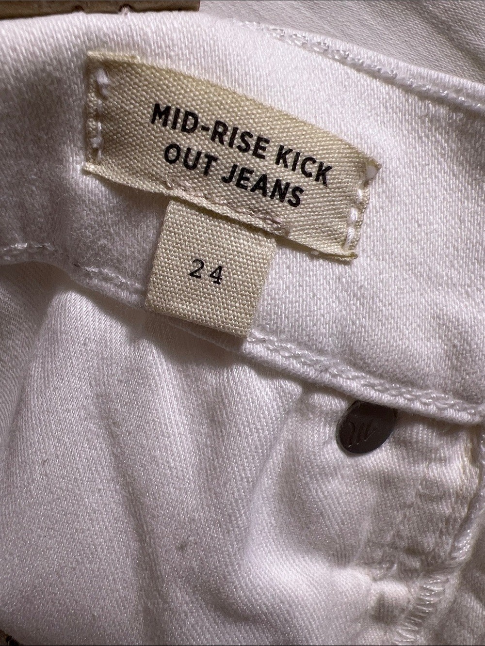 Madewell White Mid-Rise Kick Out Jeans size 24 - Picture 3 of 9